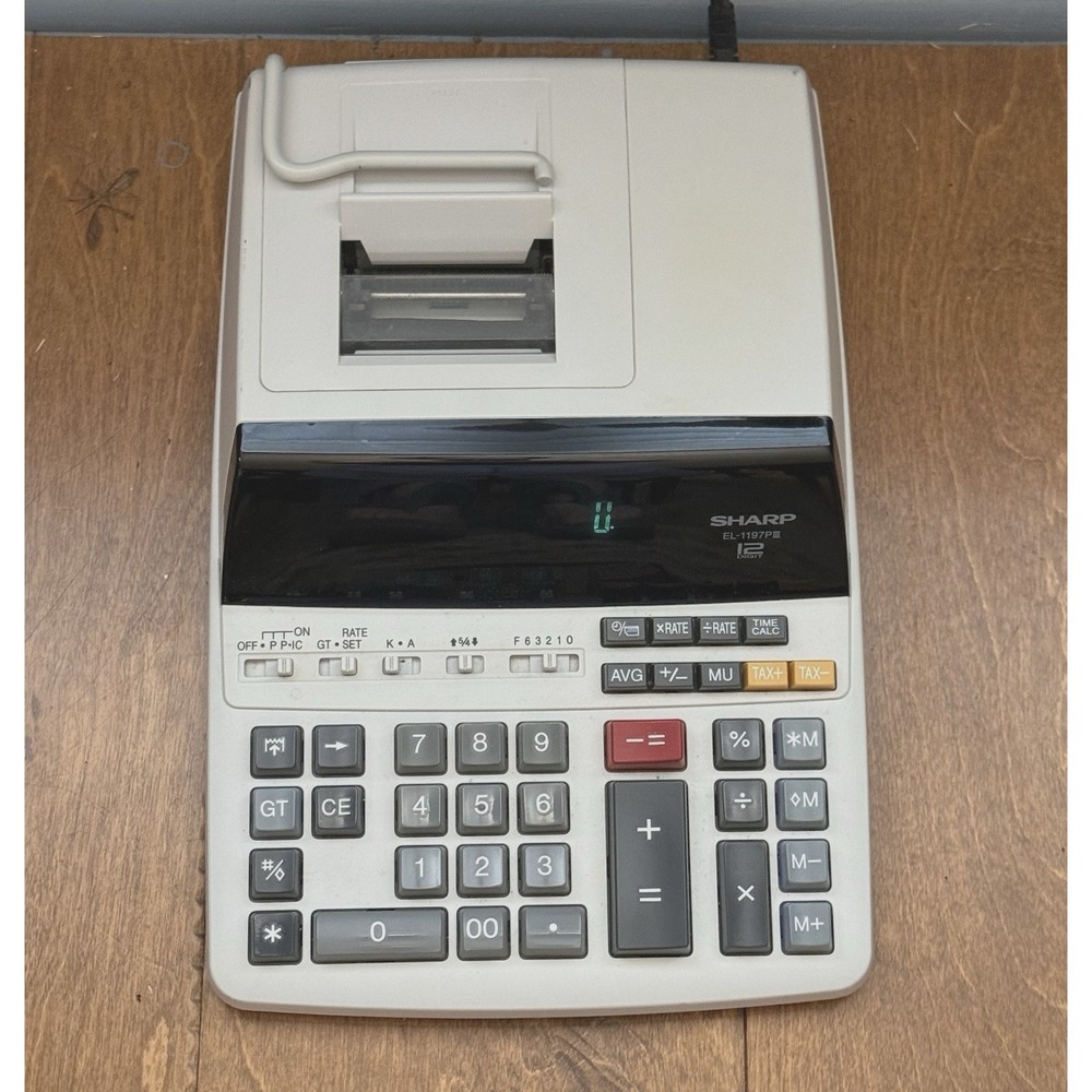 Sharp~EL-1197PIII ~Heavy Duty ~Electronic Printing Calculator~ 12 Digit~2 Color